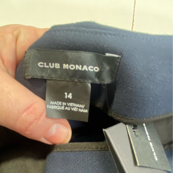 Club Monaco NavyBlue Slim Fit High Rise Stretch The Cigarette Pant Career NWT 12 - Picture 11 of 15